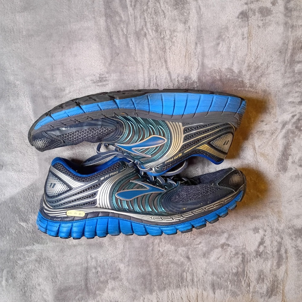 Brooks Glycerin 11 Mens 8.5 D Running Shoes Blue Black Silver 1101431D428 Y2K - Picture 1 of 11